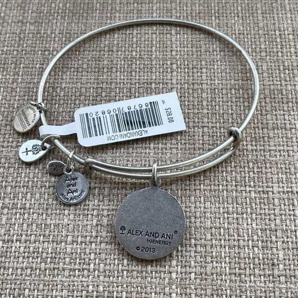 Alex And Ani Bracelet Zodiac AQUARIUS Silver Tone Wrist Band Size Adjustable $28 - Picture 6 of 11